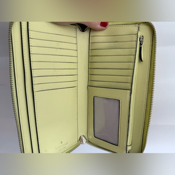 Kate Spade “Staci” Yellow Leather Large Carry All Wristlet Wallet - Picture 5 of 9